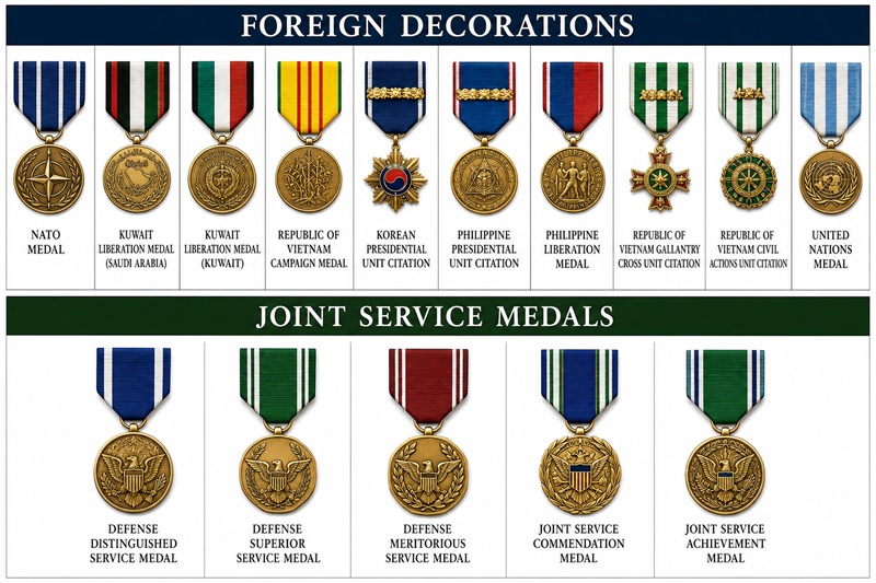 Photo Of Foreign Decorations and Joint Service Medals