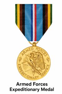 Armed Forces Expeditionary Medal displayed with its official ribbon on a white background.