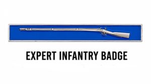 Silver Expert infantry badge With a Blue Background