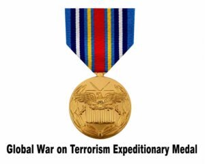 Global War on Terrorism Expeditionary Medal with its official ribbon