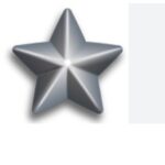 Silver service star device worn on U.S. military ribbons and medals to denote five additional campaigns, battles, or qualifying periods of service.